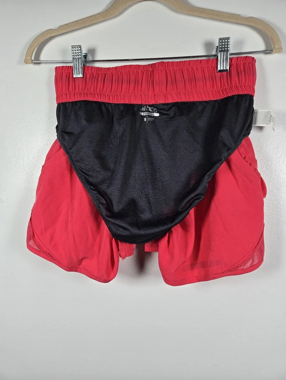 NEW BCG Pink Athletic Running Shorts Built In Panty Womens Size Small